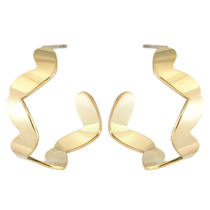 Серьги Xuping TTM Stainless Steel цвет 14K пусеты Фигурные дуги фото №23