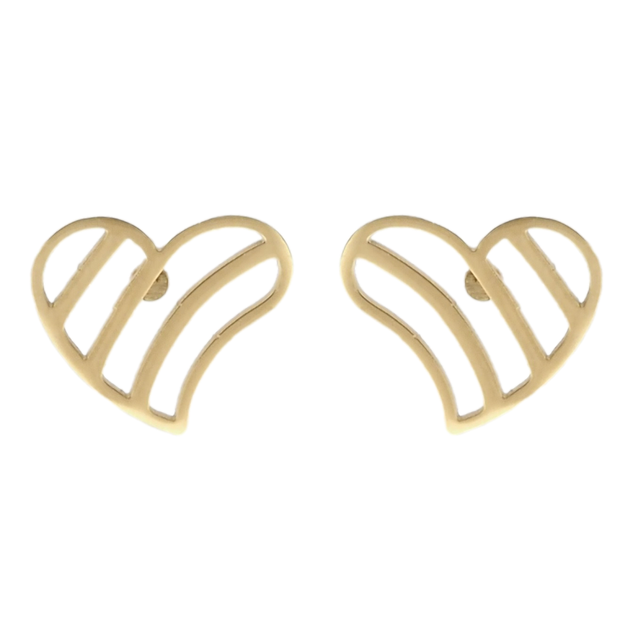 Серьги Xuping TTM Stainless Steel цвет 14K пусеты Сердечки фото №1