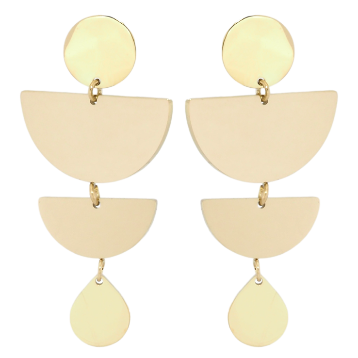 Сережки Xuping TTM Stainless Steel колір 14K пусети Декоративні підвіски фото №11