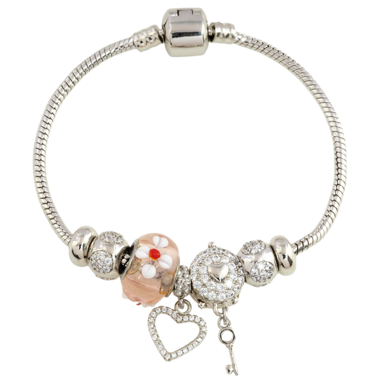 Браслет Xuping Родий Стиль Pandora Ювелирный шнур с бусинами-шармами размер 18см х 3мм фото №1 Браслет Xuping Родий Стиль Pandora Ювелирный шнур с бусинами-шармами размер 18см х 3мм фото №1
