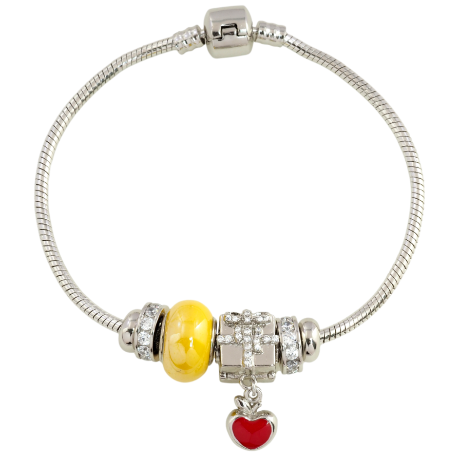 Браслет Xuping Родий Стиль Pandora Ювелирный шнур с бусинами-шармами размер 18см х 3мм фото №1