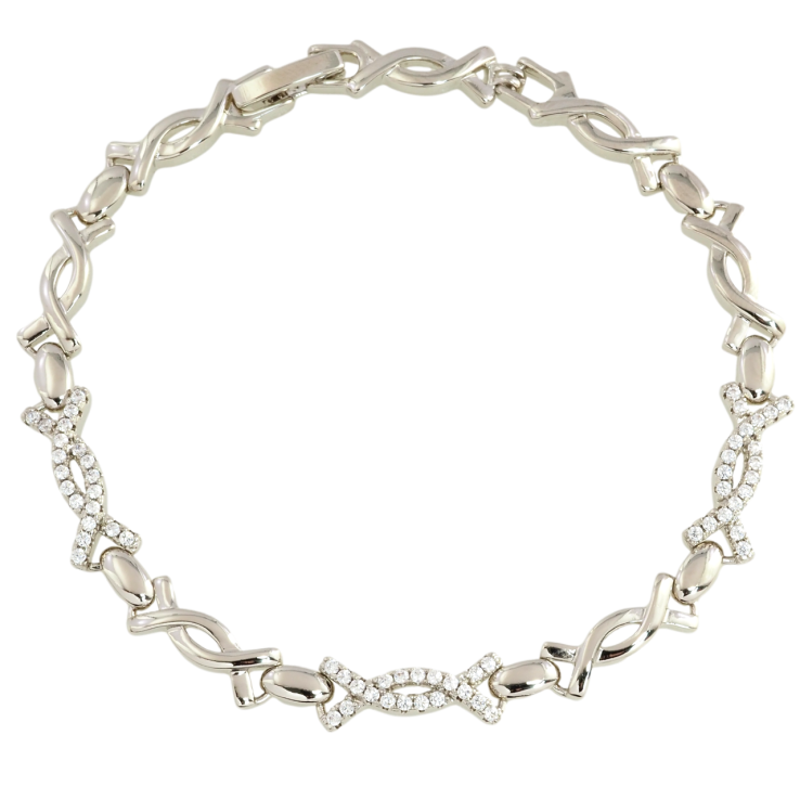 Браслет Xuping Родій Декоративний візерунок з цирконієм розмір 19см х 6мм фото №17 Браслет Xuping Родій Декоративний візерунок з цирконієм розмір 19см х 6мм фото №17