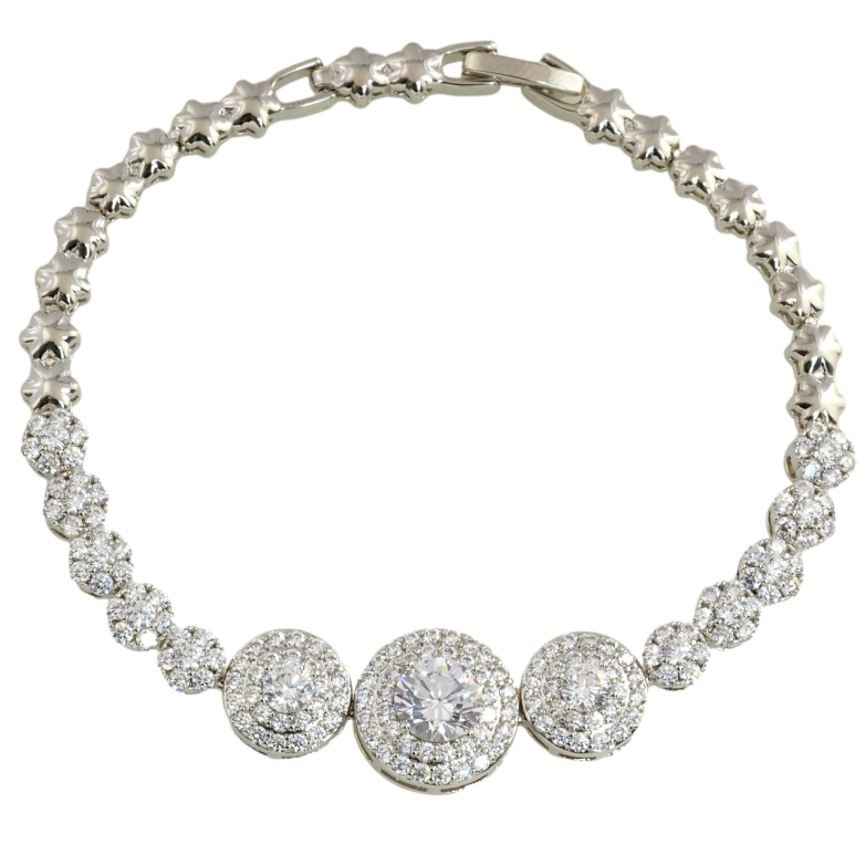 Браслет Xuping Родій Інкрустація цирконієм розмір 19.5см х 5мм фото №1 Браслет Xuping Родій Інкрустація цирконієм розмір 19.5см х 5мм фото №1