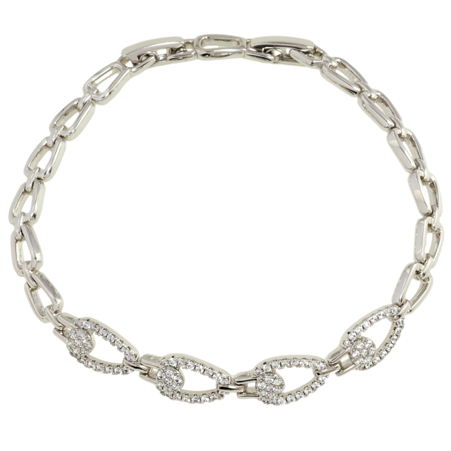 Браслет Xuping Родий Декоративный узор с цирконием размер с доп.замком 17,19см х 6мм фото №1