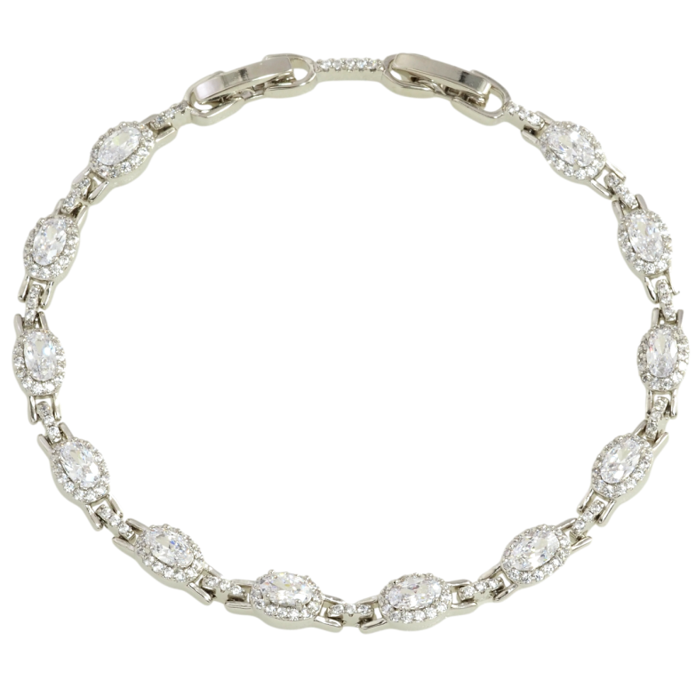 Браслет Xuping Родий Фианиты в обрамлении циркония размер с доп.замком 17,19см х 5мм фото №1 Браслет Xuping Родий Фианиты в обрамлении циркония размер с доп.замком 17,19см х 5мм фото №1