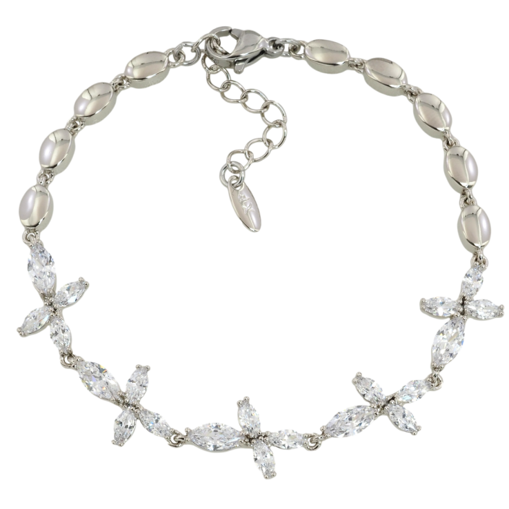 Браслет Xuping Родий Кристальные цветочки размер с доп.цепочкой 17-20см х 4мм фото №21