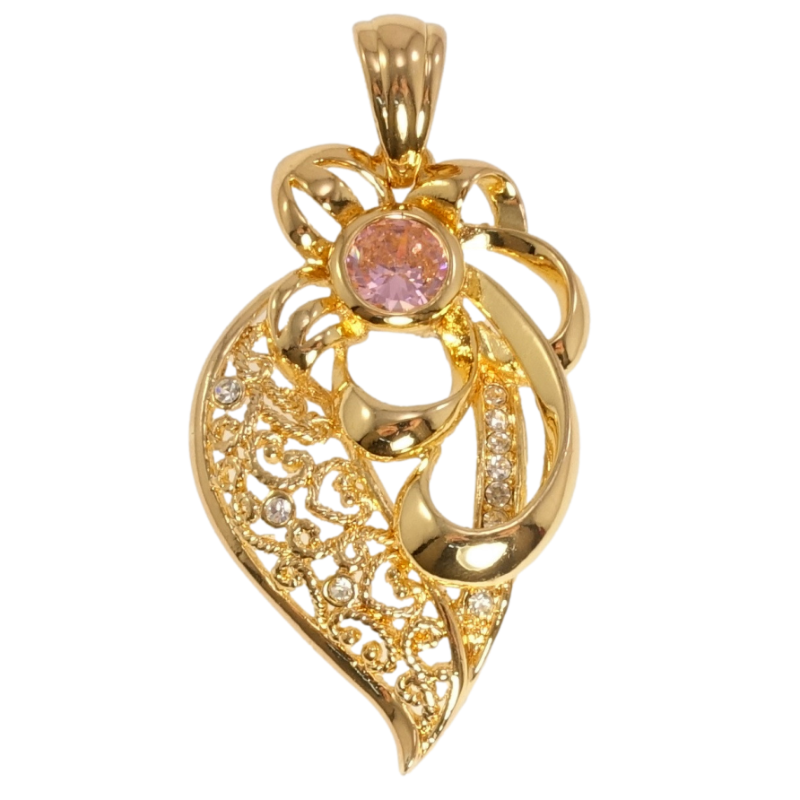 Кулон Fallon Позолота 18K Ажурный лист с цветочком фото №1 Кулон Fallon Позолота 18K Ажурный лист с цветочком фото №1