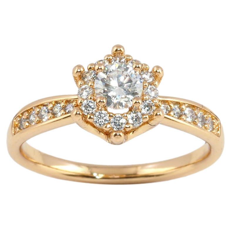 Кольцо Xuping Позолота 18K Декоративный узор с цирконием фото №1