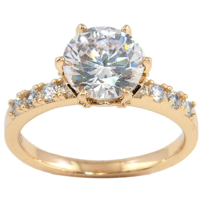 Каблучка Xuping Позолота 18K Фіаніт на доріжці цирконію фото №1 Каблучка Xuping Позолота 18K Фіаніт на доріжці цирконію фото №1