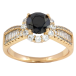 Кольцо Xuping Позолота 18K Инкрустация цирконием с черным фианитом фото №1 Кольцо Xuping Позолота 18K Инкрустация цирконием с черным фианитом фото №1