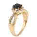Кольцо Xuping Позолота 18K Инкрустация цирконием с черным фианитом фото №2 Кольцо Xuping Позолота 18K Инкрустация цирконием с черным фианитом фото №2