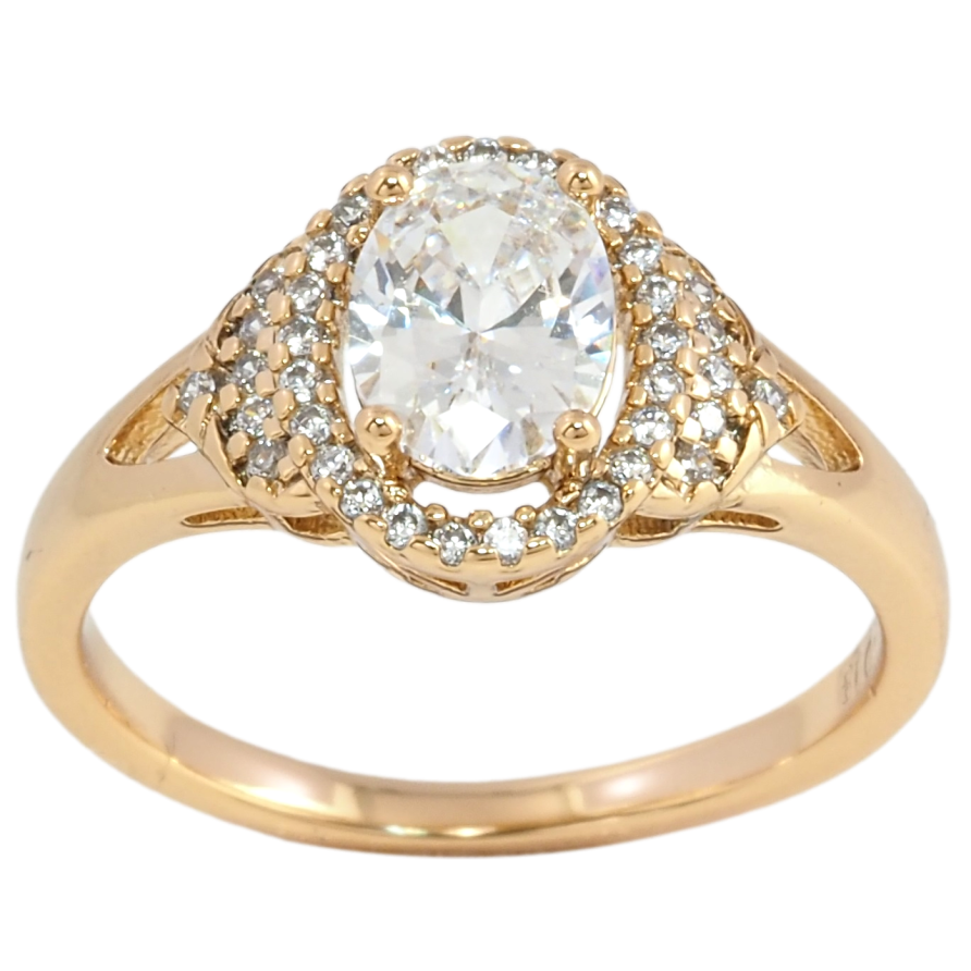 Каблучка Xuping Позолота 18K Фіаніт в обрамленні цирконію фото №1 Каблучка Xuping Позолота 18K Фіаніт в обрамленні цирконію фото №1