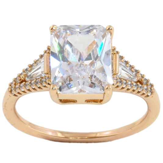 Кольцо Xuping Позолота 18K Граненный фианит фото №1 Кольцо Xuping Позолота 18K Граненный фианит фото №1