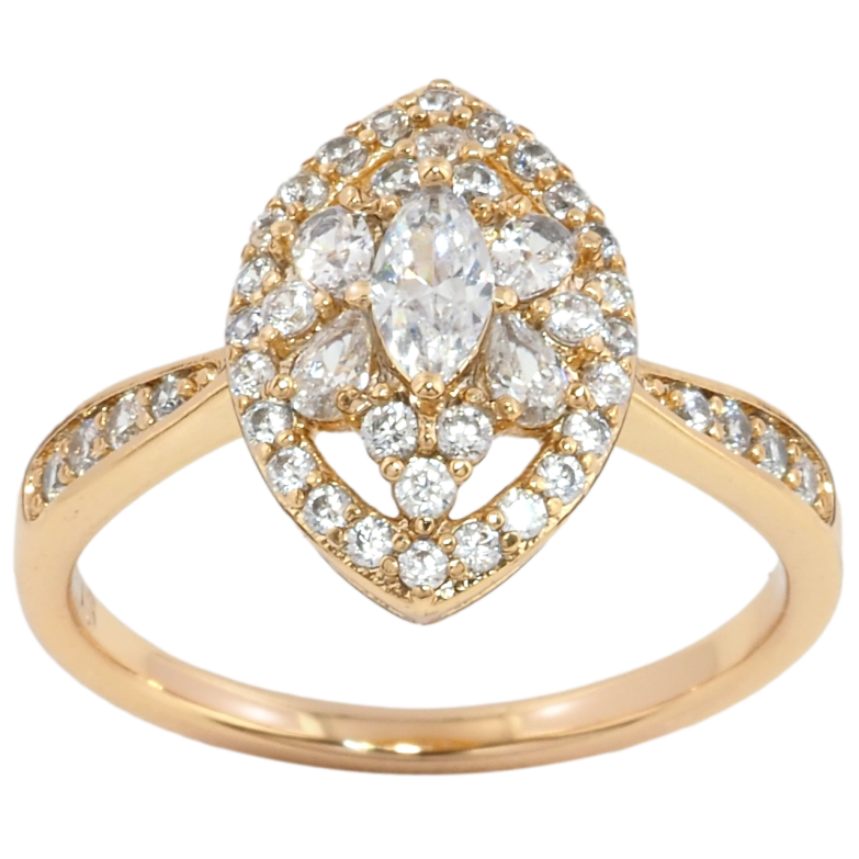 Кольцо Xuping Позолота 18K Инкрустация цирконием фото №1