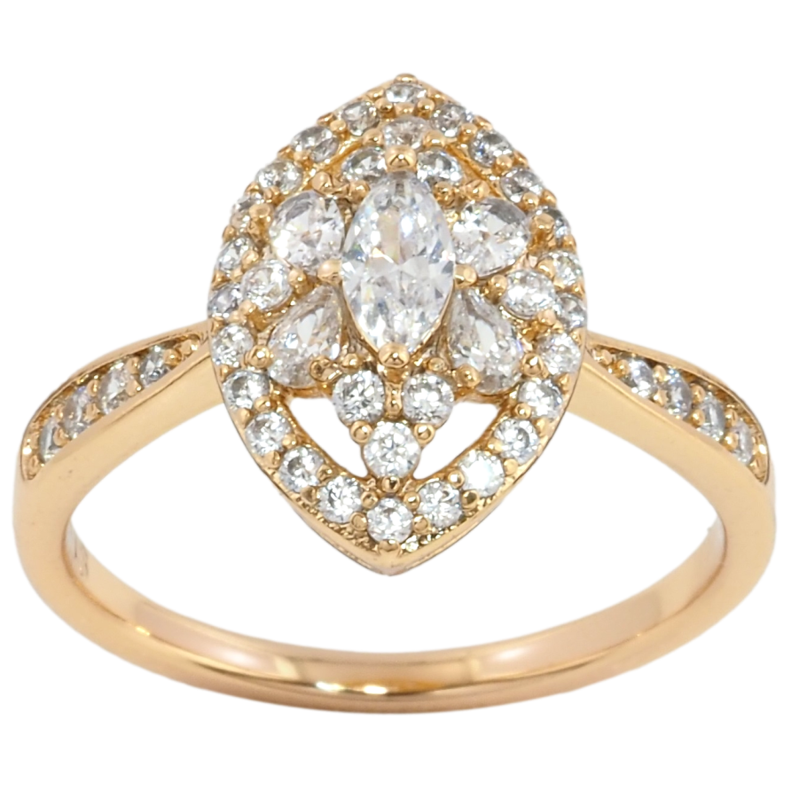 Кольцо Xuping Позолота 18K Инкрустация цирконием фото №1