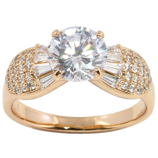 Кольцо Xuping Позолота 18K Фианит с лепестками из циркония фото №1