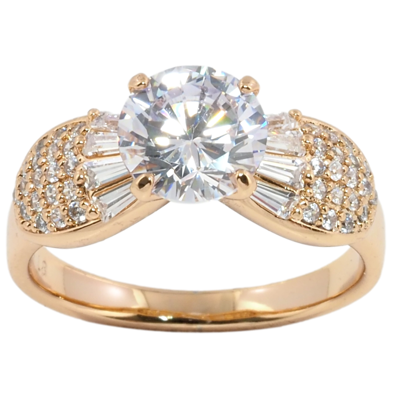 Каблучка Xuping Позолота 18K Фіаніт з пелюстками з цирконію фото №1