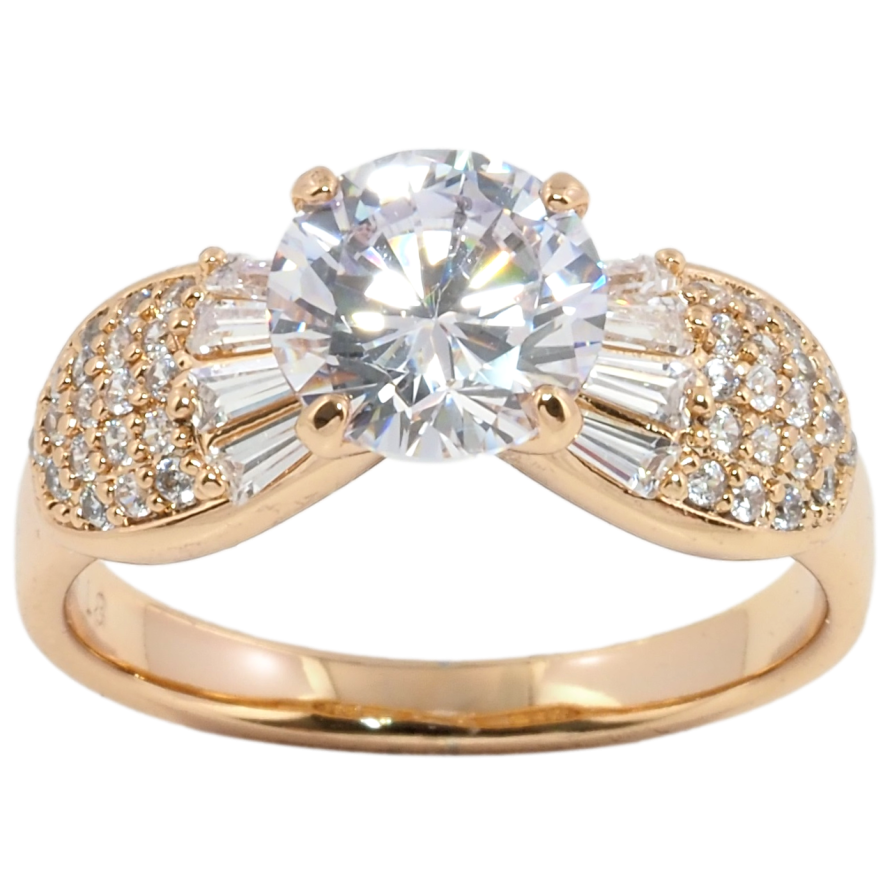 Каблучка Xuping Позолота 18K Фіаніт з пелюстками з цирконію фото №1