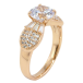 Кольцо Xuping Позолота 18K Фианит с лепестками из циркония фото №2