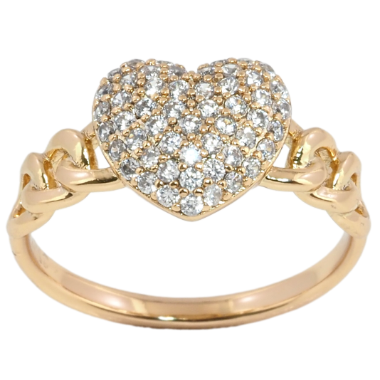 Кольцо Xuping Позолота 18K Сердце с инкрустацией цирконием фото №1 Кольцо Xuping Позолота 18K Сердце с инкрустацией цирконием фото №1