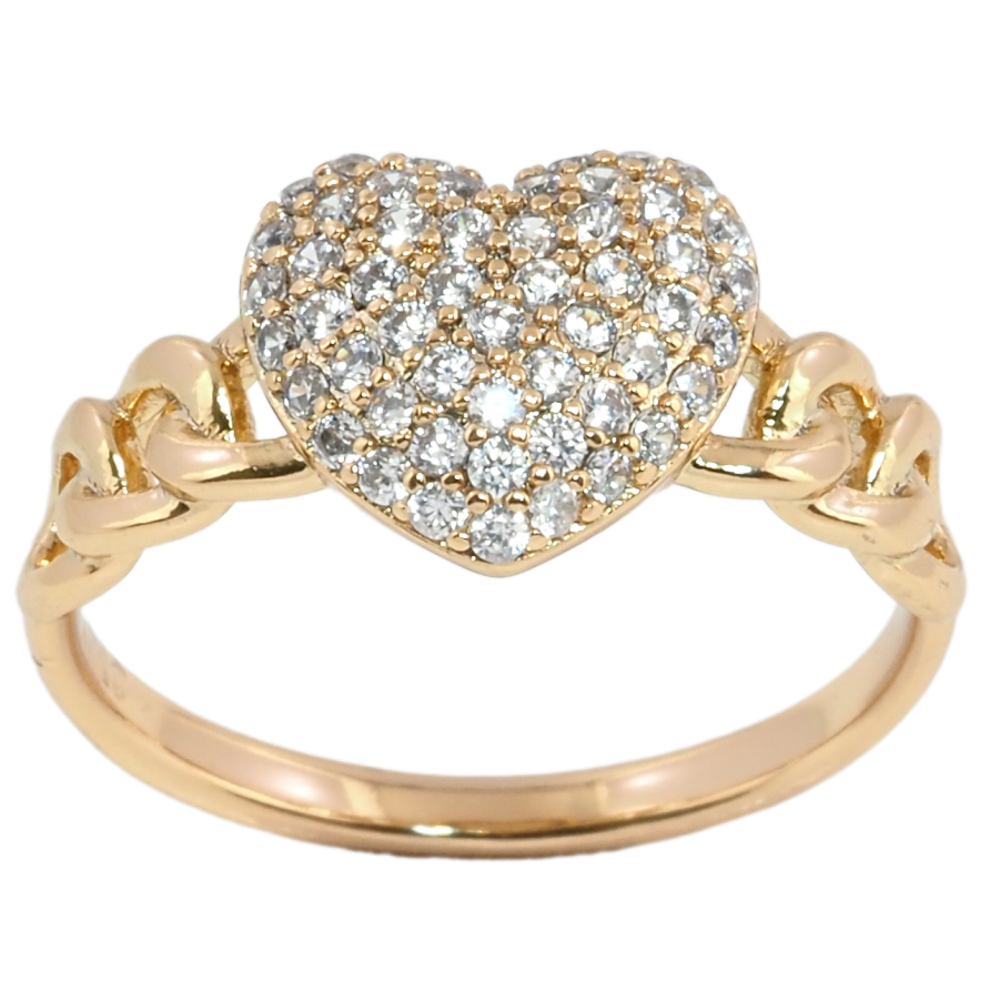 Каблучка Xuping Позолота 18K Серце з інкрустацією цирконієм фото №1 Каблучка Xuping Позолота 18K Серце з інкрустацією цирконієм фото №1