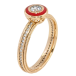 Кольцо Xuping Позолота 18K Круг с красной эмалью и фианитом на дорожке циркония фото №2