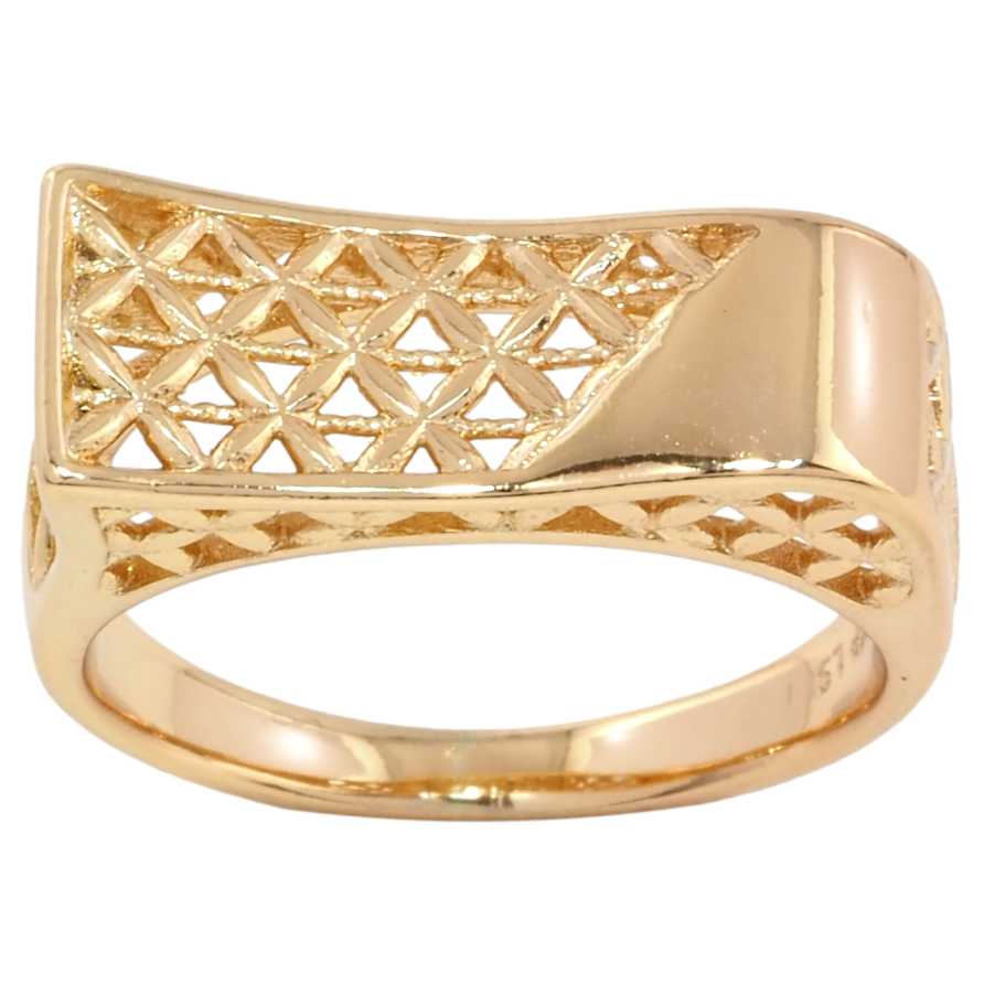 Каблучка Xuping Позолота 18K Різьблений орнамент фото №1 Каблучка Xuping Позолота 18K Різьблений орнамент фото №1