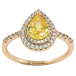 Кольцо Xuping Позолота 18K Капелька с желтым фианитом в обрамлении циркония фото №1 Кольцо Xuping Позолота 18K Капелька с желтым фианитом в обрамлении циркония фото №1