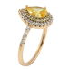 Кольцо Xuping Позолота 18K Капелька с желтым фианитом в обрамлении циркония фото №2 Кольцо Xuping Позолота 18K Капелька с желтым фианитом в обрамлении циркония фото №2
