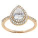 Кольцо Xuping Позолота 18K Капелька с фианитом в обрамлении циркония фото №1