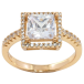 Каблучка Xuping Позолота 18K Квадратний фіаніт в обрамленні цирконію фото №1