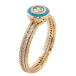 Кольцо Xuping Позолота 18K Голубое колечко с фианитом на дорожке циркония фото №2 Кольцо Xuping Позолота 18K Голубое колечко с фианитом на дорожке циркония фото №2