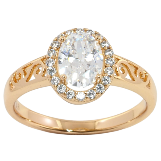 Кольцо Xuping Позолота 18K Фианит в обрамлении циркония фото №1