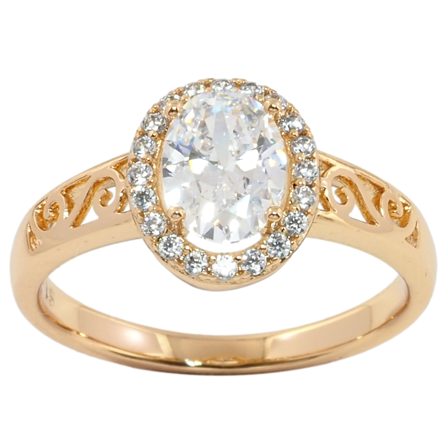 Каблучка Xuping Позолота 18K Фіаніт в обрамленні цирконію фото №1 Каблучка Xuping Позолота 18K Фіаніт в обрамленні цирконію фото №1