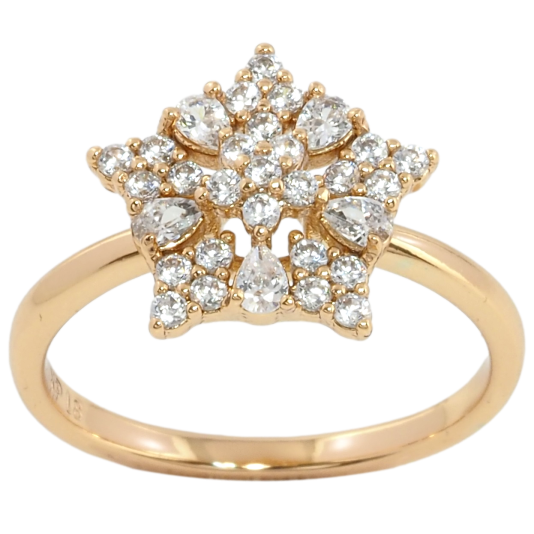 Кольцо Xuping Позолота 18K Кристальная звезда фото №1