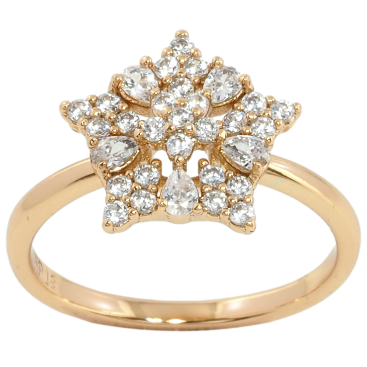 Каблучка Xuping Позолота 18K Кришталева зірка фото №20 Каблучка Xuping Позолота 18K Кришталева зірка фото №20