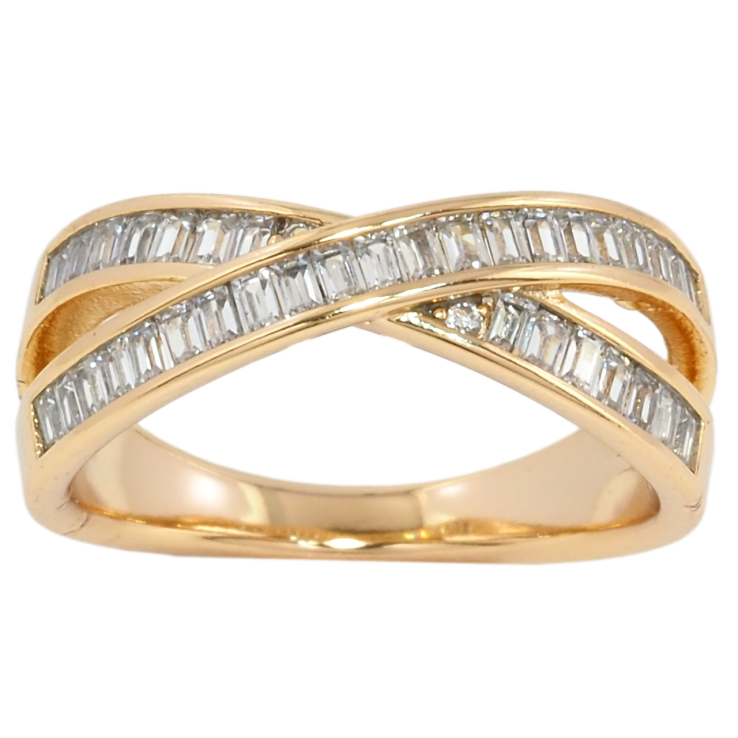 Каблучка Xuping Позолота 18K Схрещені доріжки цирконію фото №22 Каблучка Xuping Позолота 18K Схрещені доріжки цирконію фото №22