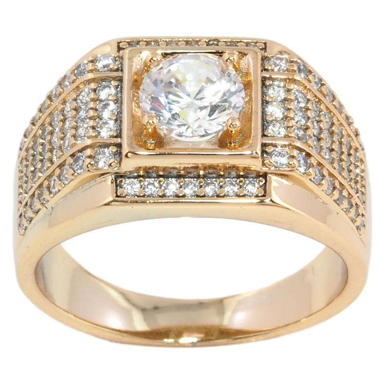 Перстень Xuping Позолота 18K Інкрустація цирконієм фото №1