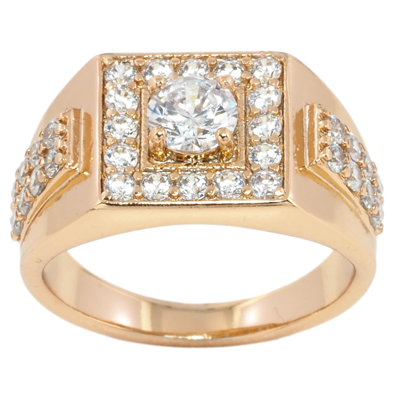 Перстень Xuping Позолота 18K Інкрустація цирконієм фото №1