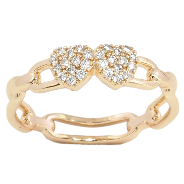 Кольцо Xuping M&L Цвет 18К Сердечки с цирконием фото №18