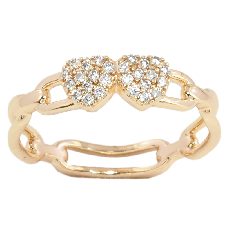 Кольцо Xuping M&L Цвет 18К Сердечки с цирконием фото №1