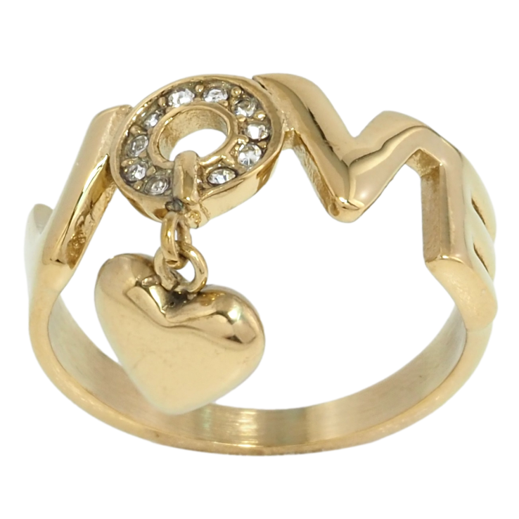 Кольцо Xuping TTM Stainless Steel Цвет 14К Love с подвеской сердечко фото №7