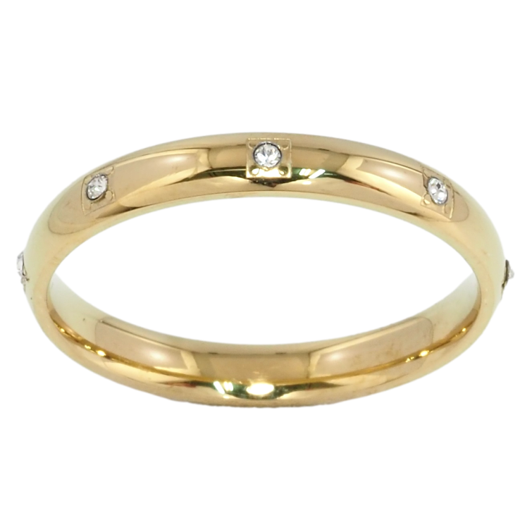 Кольцо Xuping TTM Stainless Steel Цвет 14К Вставки циркония, шир. 3мм фото №6