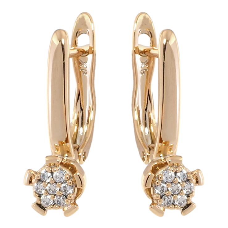 Серьги Xuping Позолота 18K английский замок Узор с цирконием фото №20 Серьги Xuping Позолота 18K английский замок Узор с цирконием фото №20