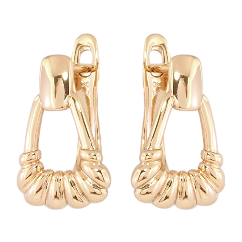 Сережки Xuping Позолота 18K англійський замок Декоративний візерунок фото №1 Сережки Xuping Позолота 18K англійський замок Декоративний візерунок фото №1