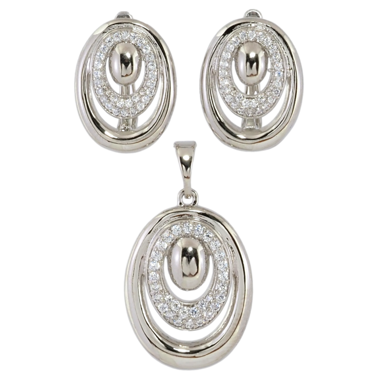 Набір Xuping Родій Сережки Кулон Овали з цирконієм фото №3