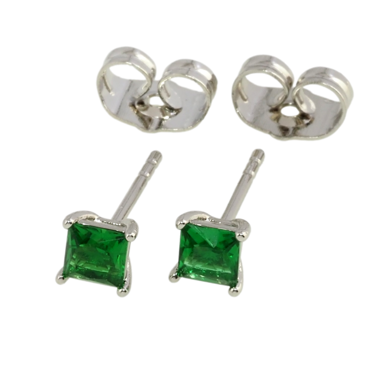 Серьги Xuping Родий пусеты Зеленые фианиты 4х4мм фото №25 Серьги Xuping Родий пусеты Зеленые фианиты 4х4мм фото №25