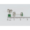 Сережки Xuping Родій пусети Зелені фіаніти 4х4мм фото №2