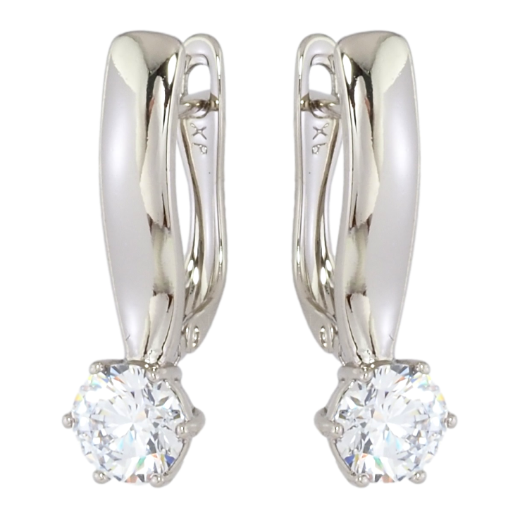 Серьги Xuping Родий английский замок Дуги с фианитами фото №23 Серьги Xuping Родий английский замок Дуги с фианитами фото №23