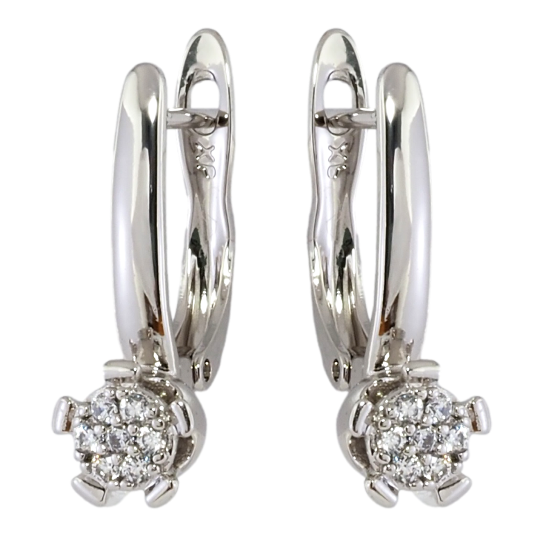 Сережки Xuping Родій англійський замок Кришталеві квіточки фото №1